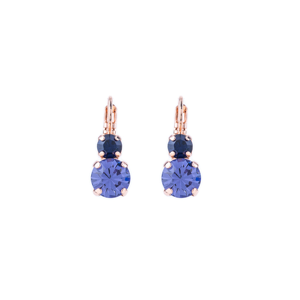 Medium Double Stone Leverback Earrings in "Wildberry" *Preorder*