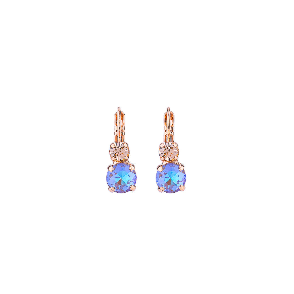 Medium Double Stone Leverback Earrings in "Chai" *Preorder*