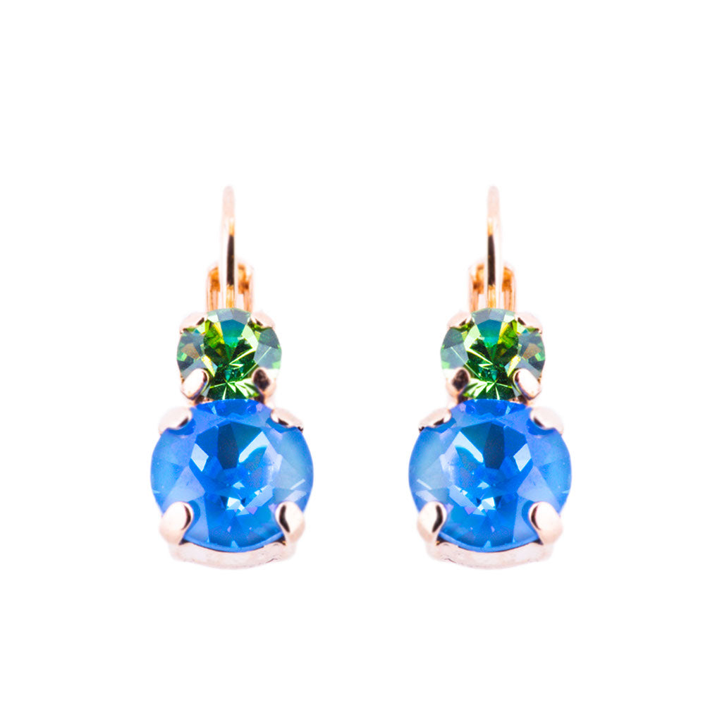 Medium Double Stone Leverback Earrings in "Rainbow Sherbet" *Custom*