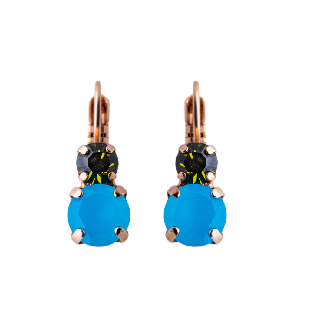 Medium Double Stone Leverback Earrings in "Pistachio" *Preorder*