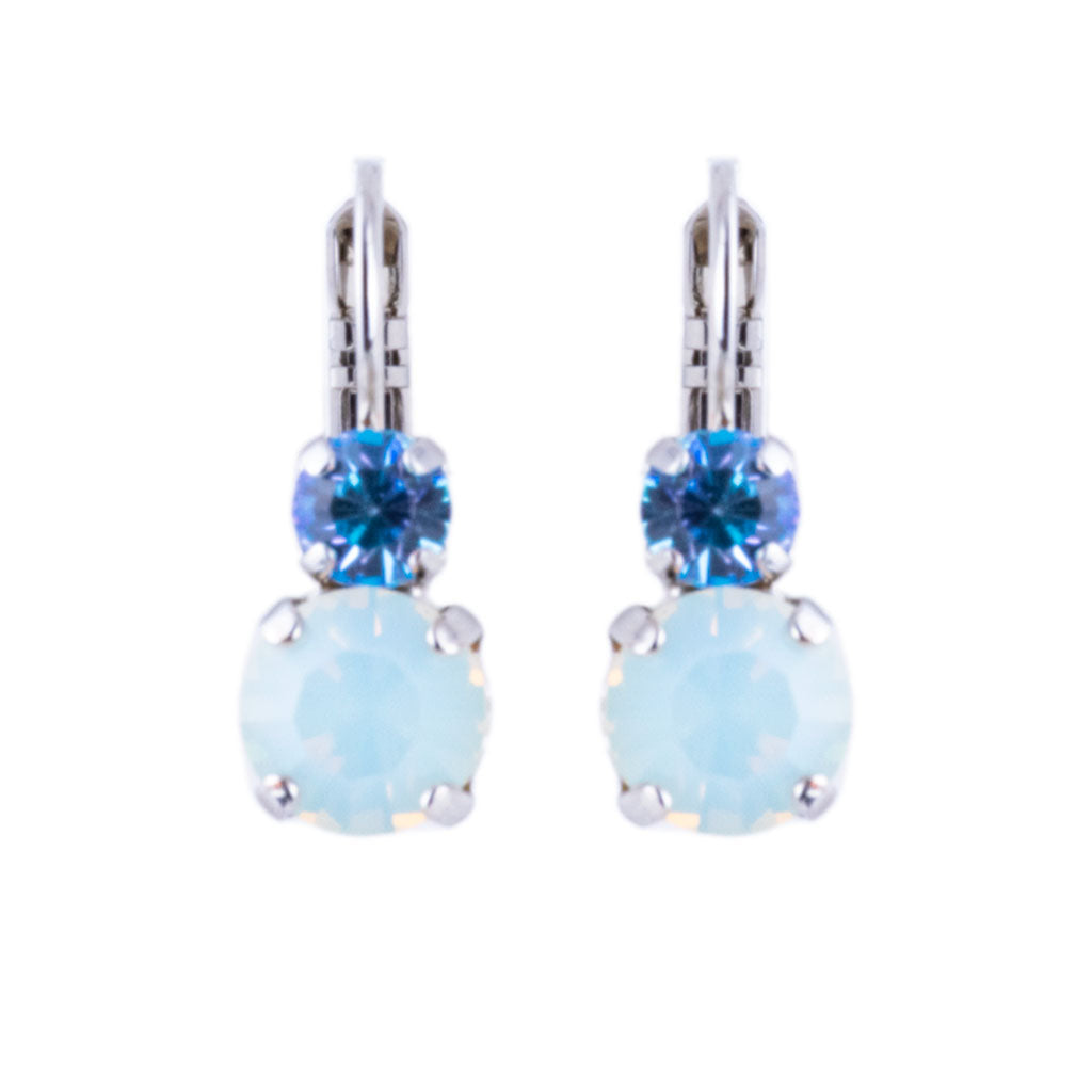 Medium Double Stone Leverback Earrings in "Ice Queen" *Preorder*
