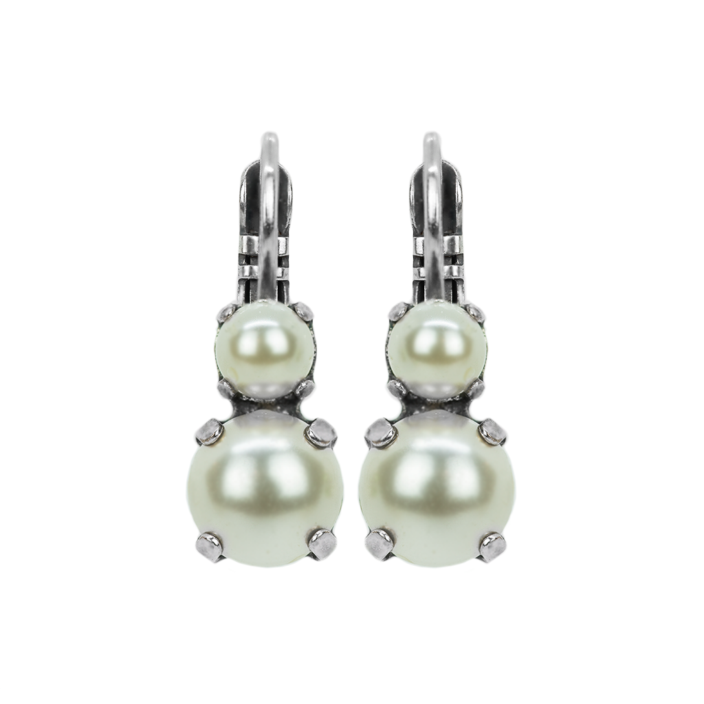 Medium Double Stone Earrings in Cream Pearl *Preorder*