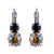 Medium Double Stone Earrings in "Black Orchid" - Rhodium