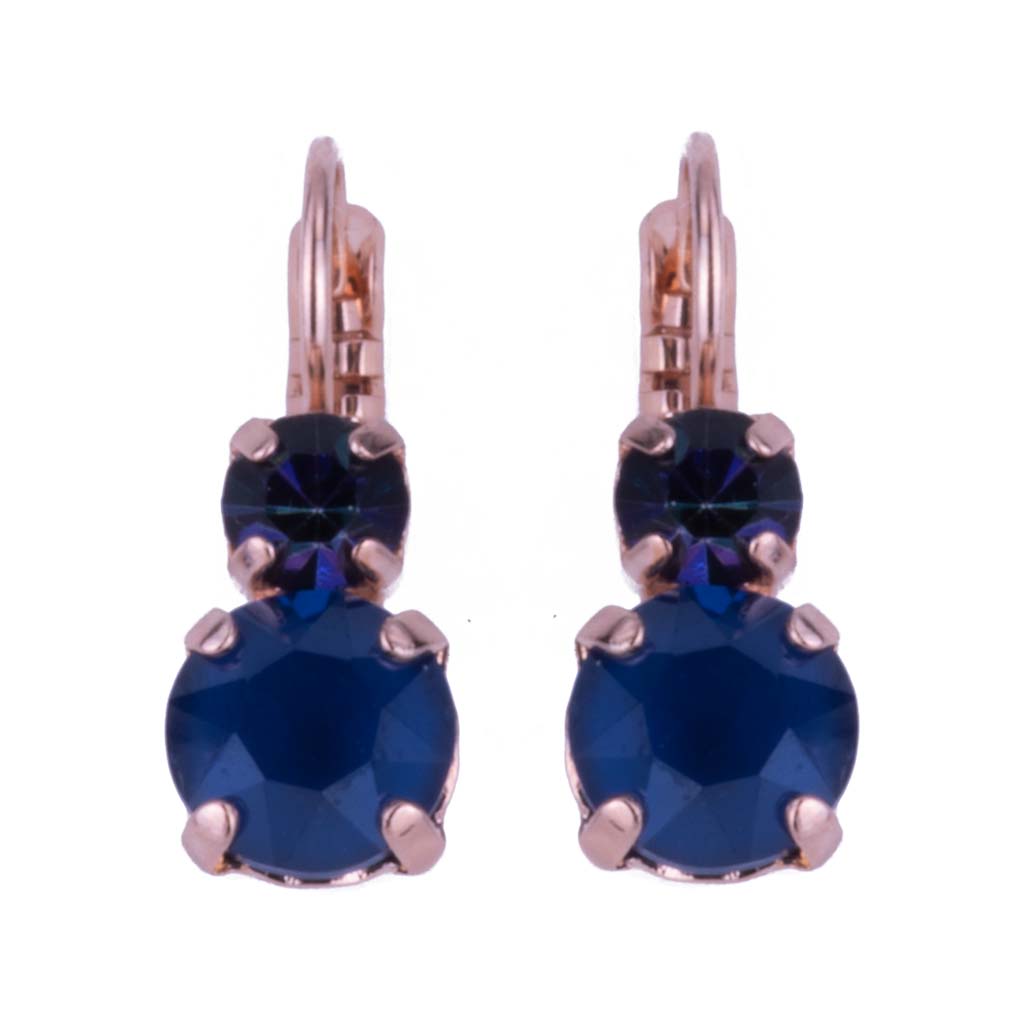 Medium Double Stone Leverback Earrings in "Royal Blue" *Custom*