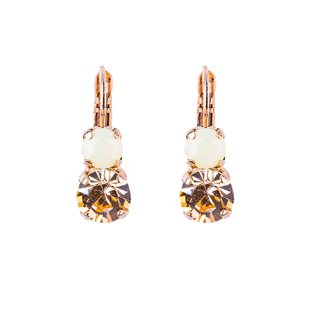 Medium Classic Two-Stone Leverback Earrings in "Peace" *Preorder*