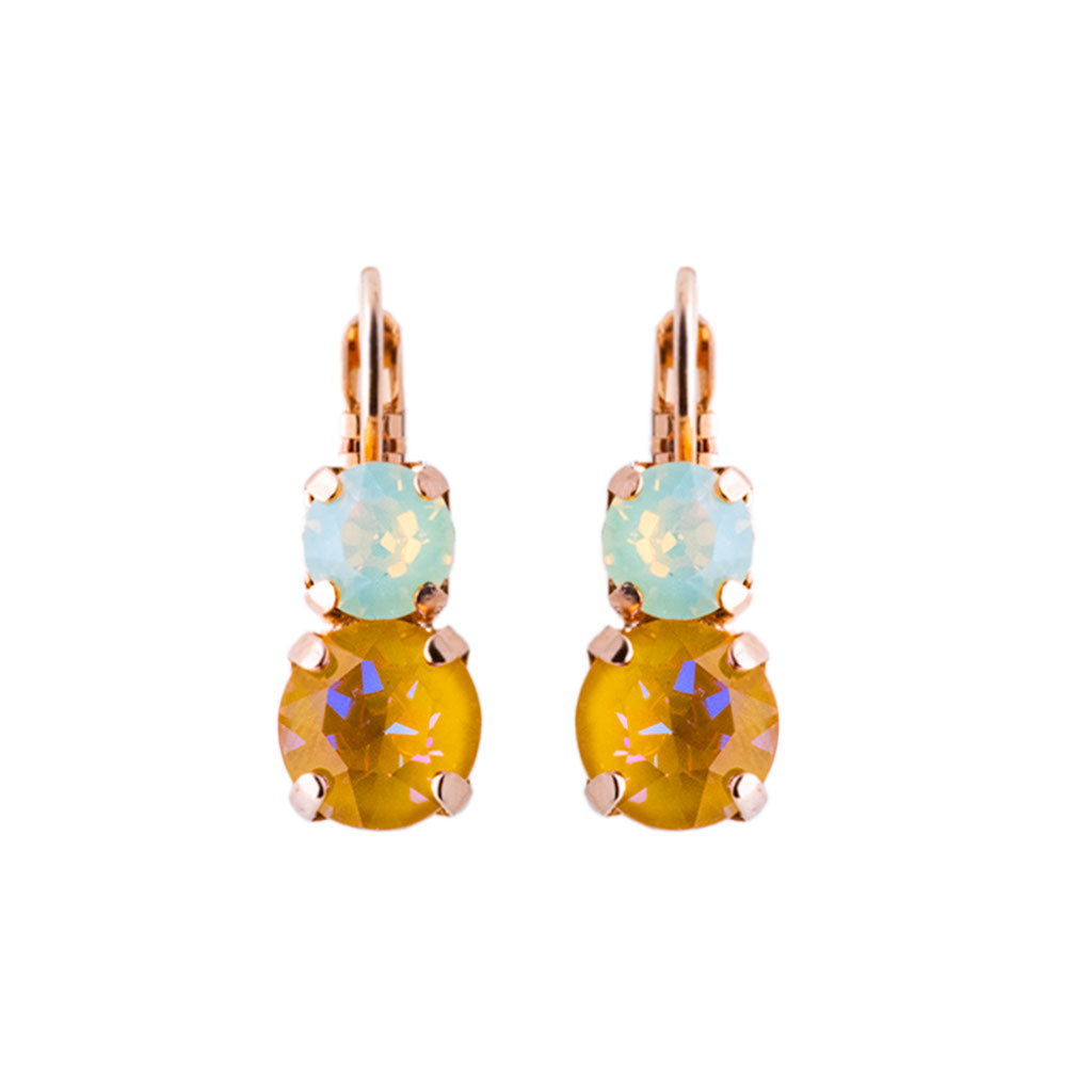 Medium Classic Two-Stone Leverback Earrings in "Butter Pecan" *Preorder*