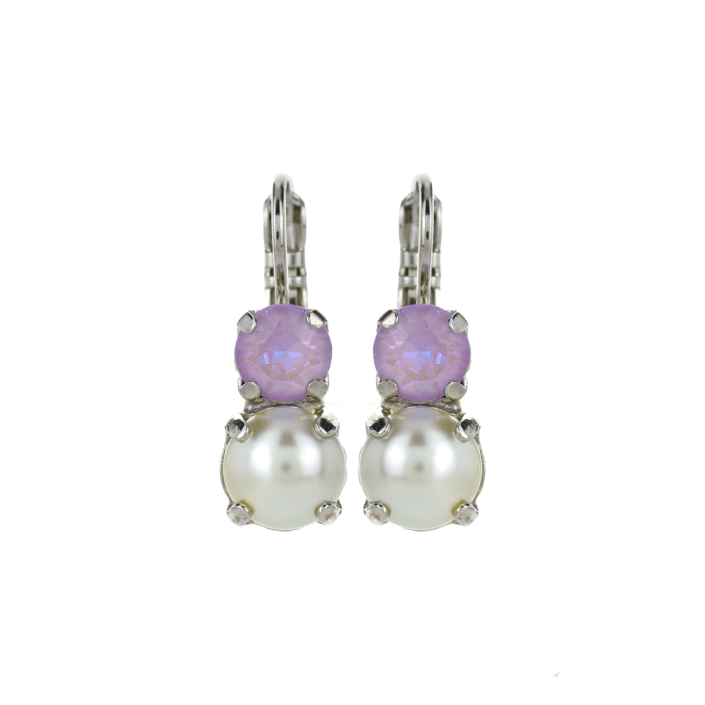 Medium Classic Two-Stone Leverback Earrings in "Romance" *Preorder*