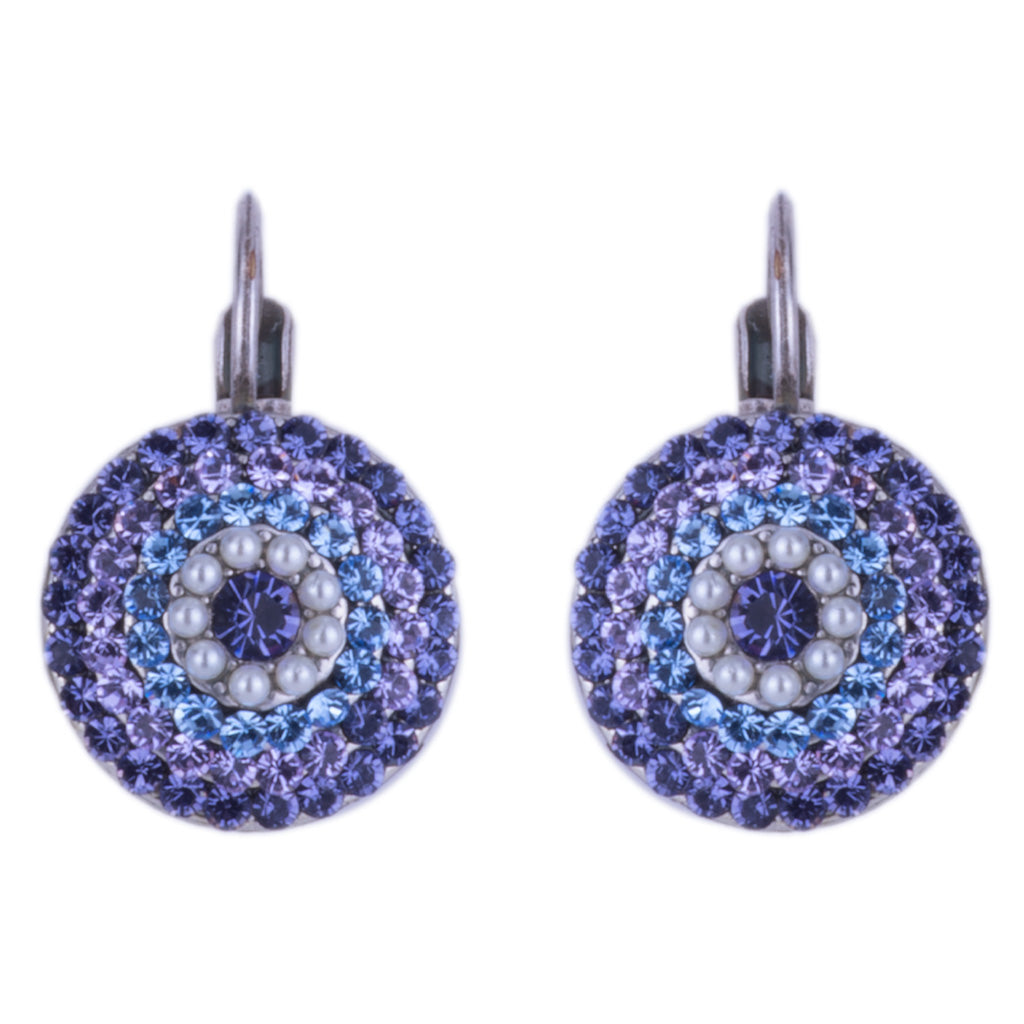 Extra Luxurious Pavé Leverback Earrings in "Electric Blue" *Custom*