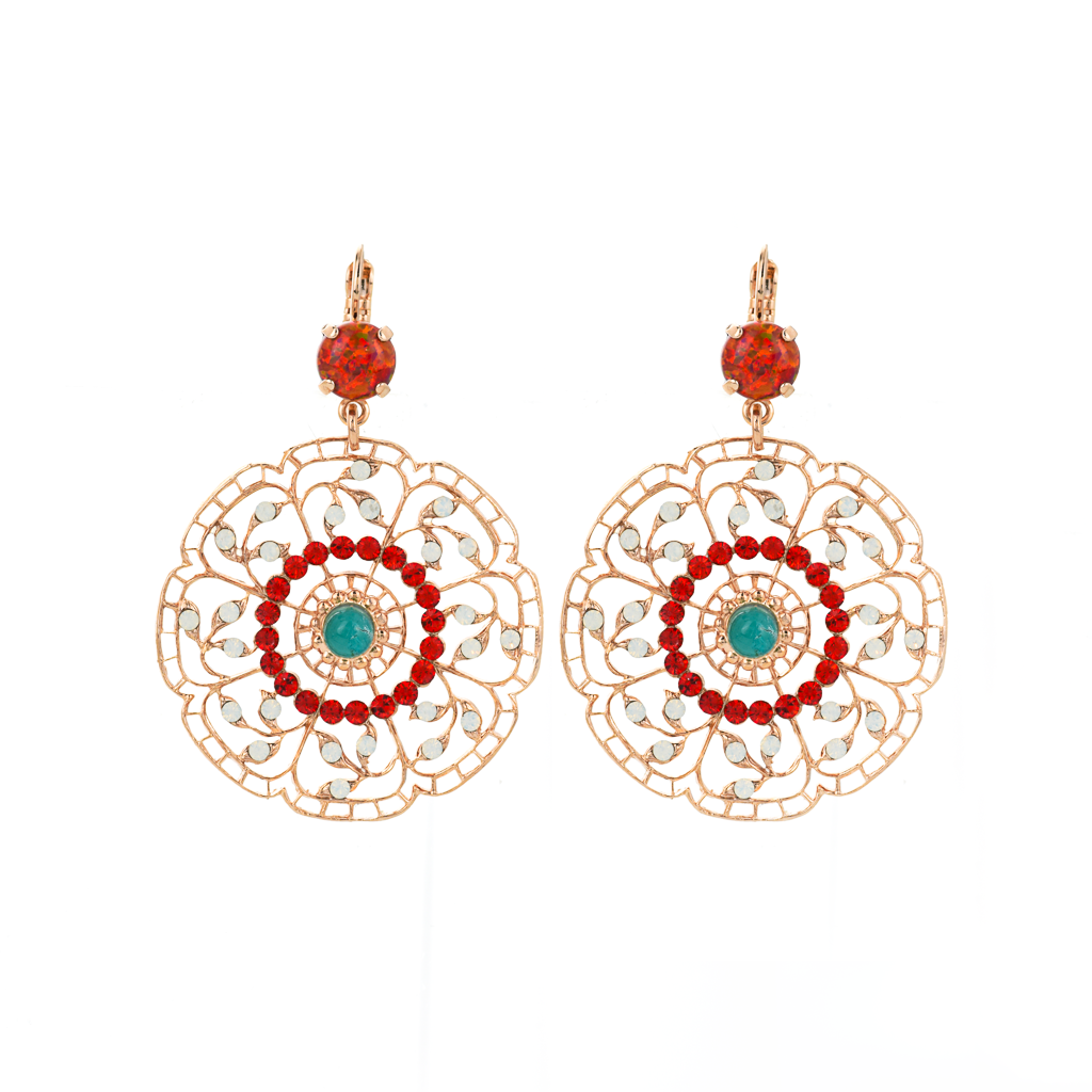 Filigree Leverback Earrings in "Happiness-Turquoise" *Preorder*