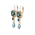 Rivoli Cluster Leverback Earrings with Briolette Dangle in "Night Sky" *Preorder*