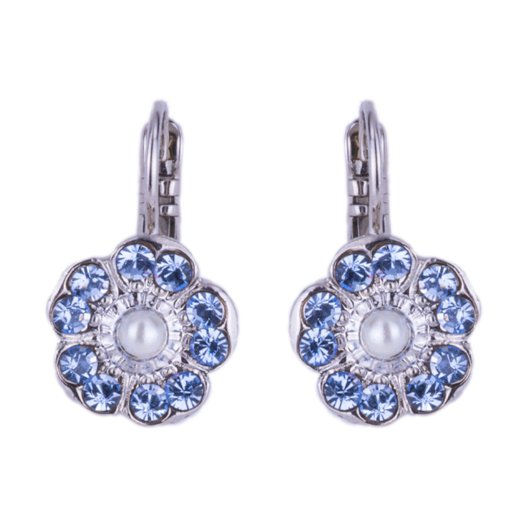 Large Cosmos Leverback Earrings in "Electric Blue" *Preorder*
