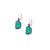 Large Emerald Cut Leverback Earring with Round Top Stones "Chamomile" *Custom*