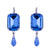Extra Luxurious Emerald Cut Leverback Earrings With Briolette in "Electric Blue" *Preorder*
