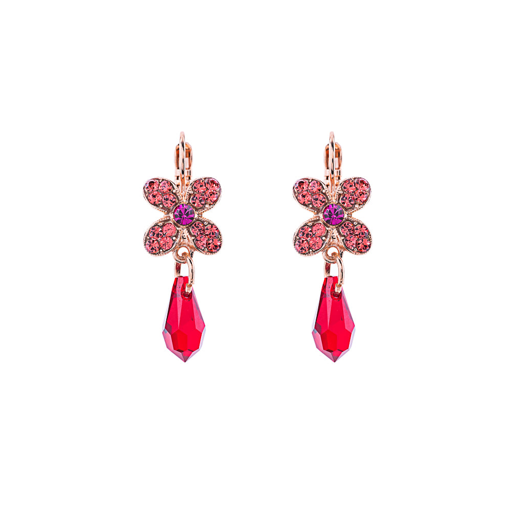 Wallflower Leverback Earrings in "Hibiscus" *Preorder*