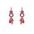 Petite Cross Dangle Charm Leverback Earrings in "Hibiscus" *Preorder*