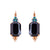 Extra Luxurious Emerald Cut with Trio Stone Cluster Leverback Earrings in "Rocky Road" *Preorder*