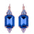 Extra-Luxurious Emerald and Trio Leverback Earrings in "Electric Blue" *Preorder*