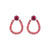 Horseshoe Post Earrings in "Hibiscus" *Custom*