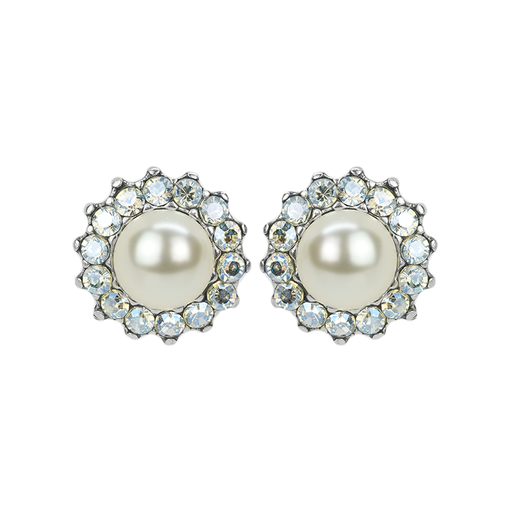 Extra Luxurious Rosette Bridal Post Earrings in "Ivory" *Preorder*