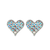 Embellished Heart Post Earrings in Aurora Borealis *Custom*