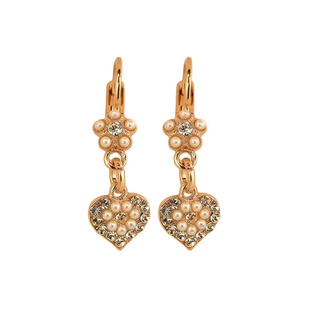 Flower and Heart Leverback Earrings in "Barbados" *Preorder*