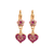 Flower and Heart Leverback Earrings in "Saba" *Preorder*