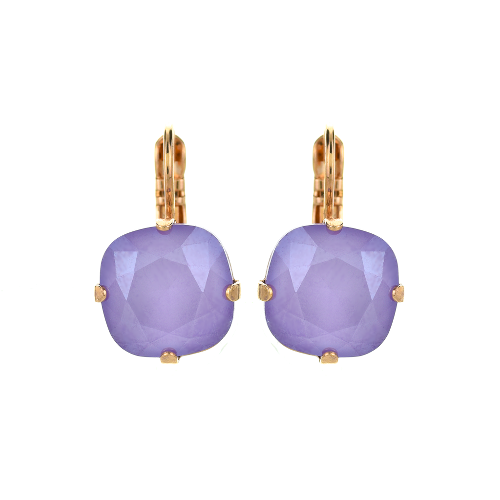 Cushion Cut Leverback Earrings in Lilac *Preorder*