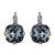 Cushion Cut Leverback Earrings in "Black Diamond" - Rhodium