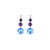 Trio Round and Cushion Cut Leverback Earrings in "Wildberry" *Preorder*