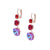 Trio Round and Cushion Cut Leverback Earrings in "Hibiscus" *Preorder*