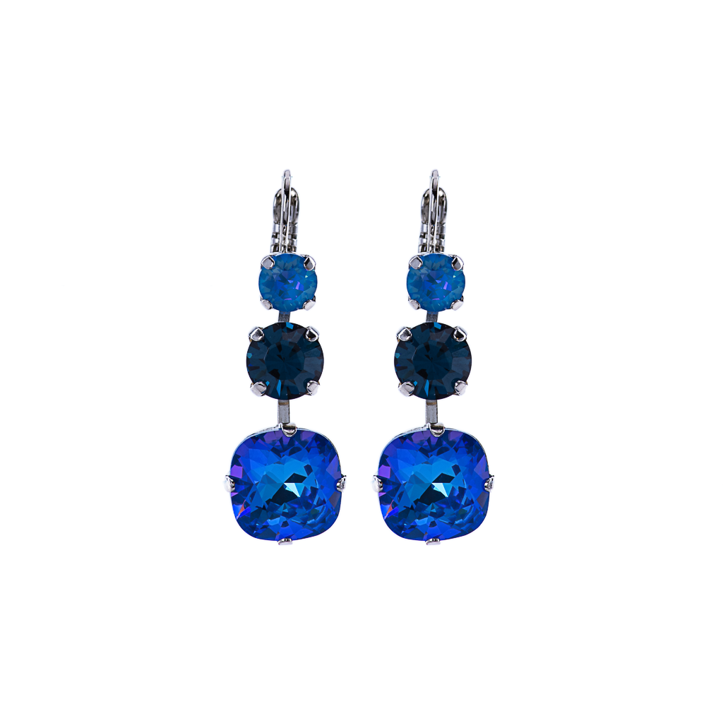 Trio Round and Cushion Cut Leverback Earrings in "Sleepytime" *Preorder*