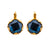 Large Filigree Single Stone Leverback Earring in "Checkerboard Denim Blue" *Custom*