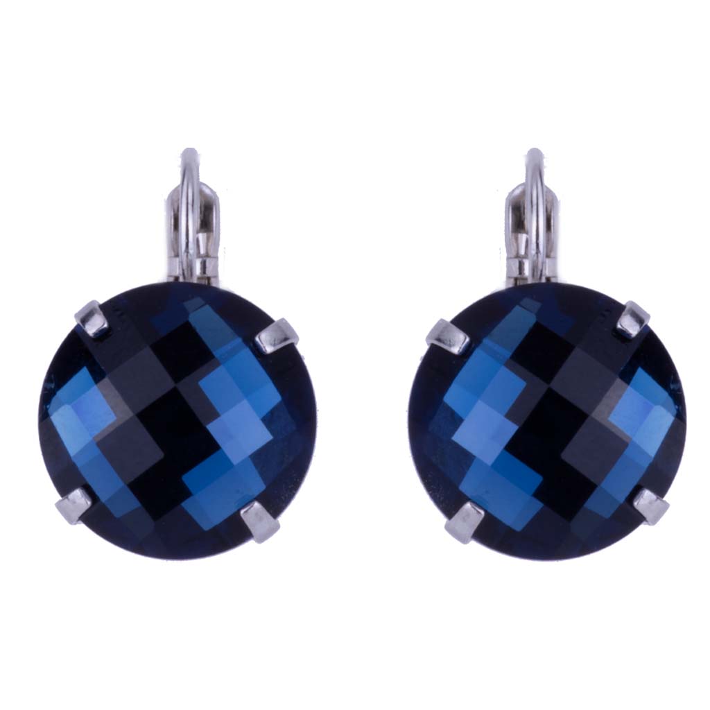 Extra Luxurious Single Stone Leverback Earring in "Royal Blue" *Custom*