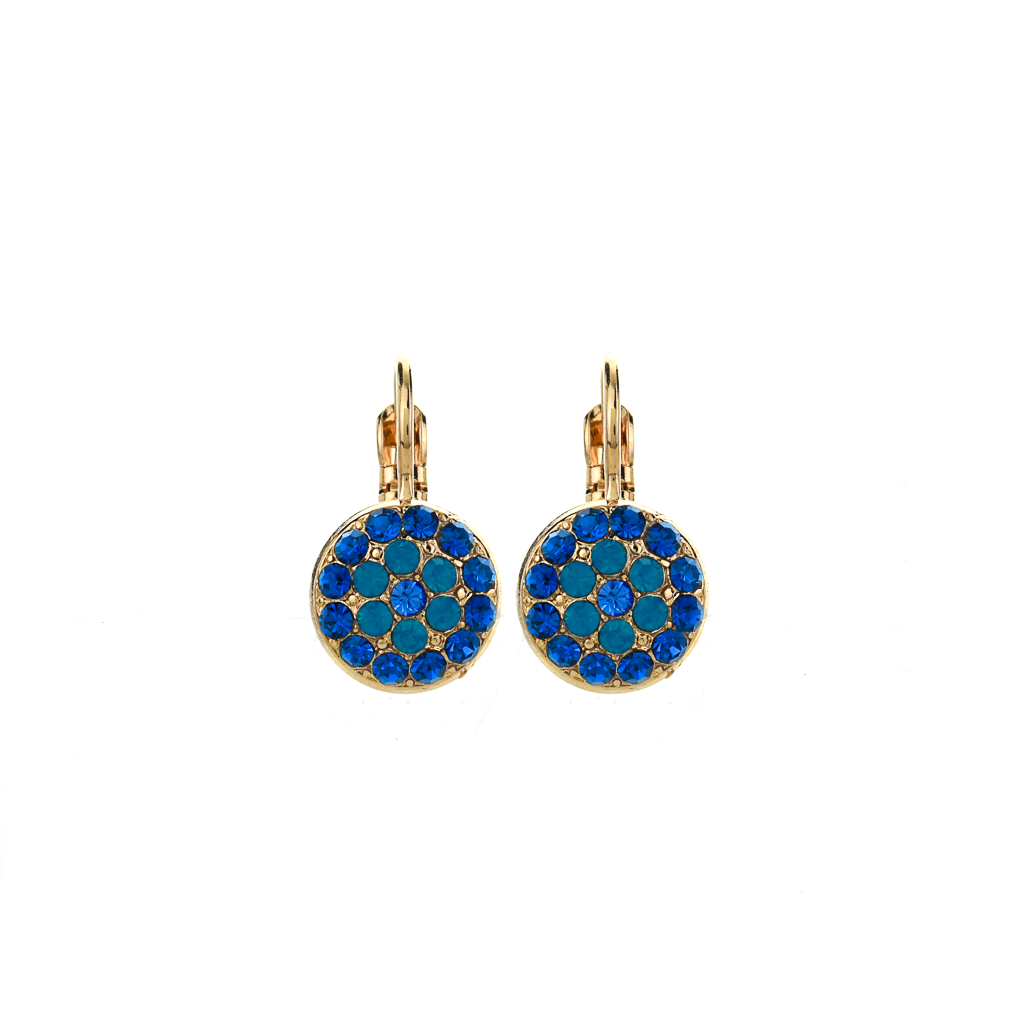 Pavé Round Petite Leverback Earrings in "Serenity" *Preorder*