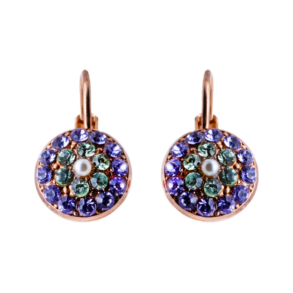 Pavé Round Petite Leverback Earrings in "Mint Chip" *Preorder*