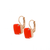 Emerald Cut Leverback Earrings in "Cherry Red" *Preorder*