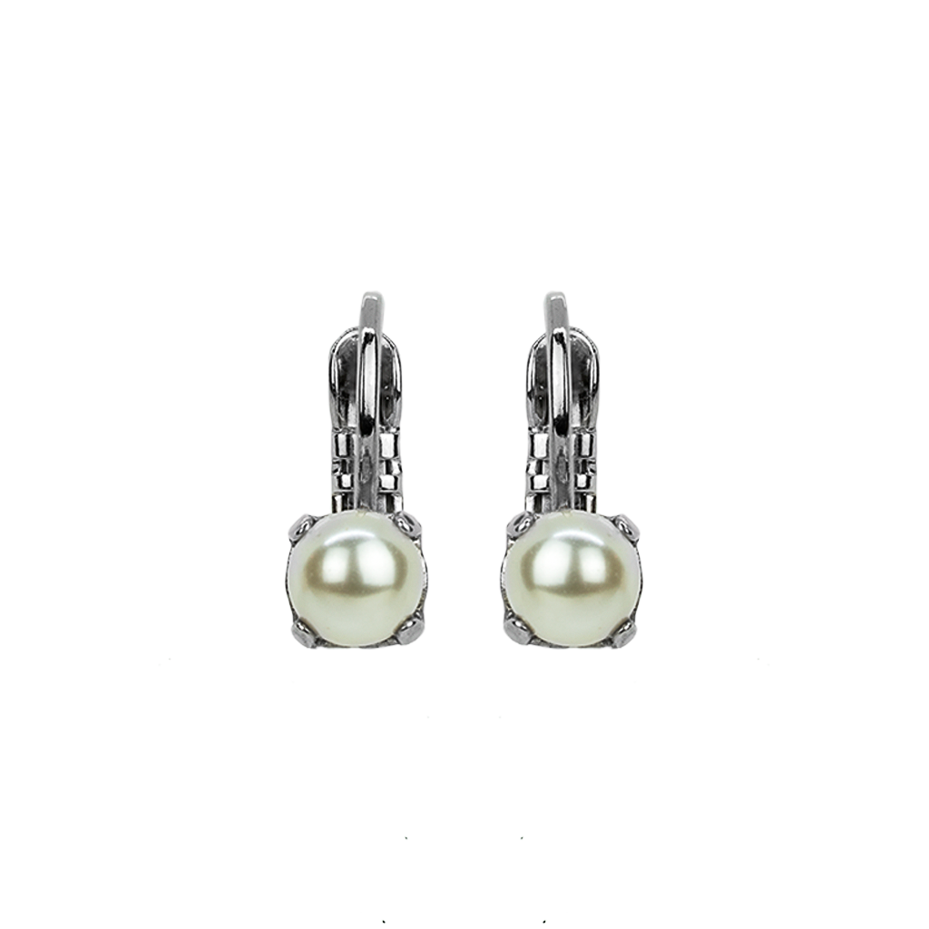 Petite Single Stone Leverback Earrings in "Pearl" *Custom*