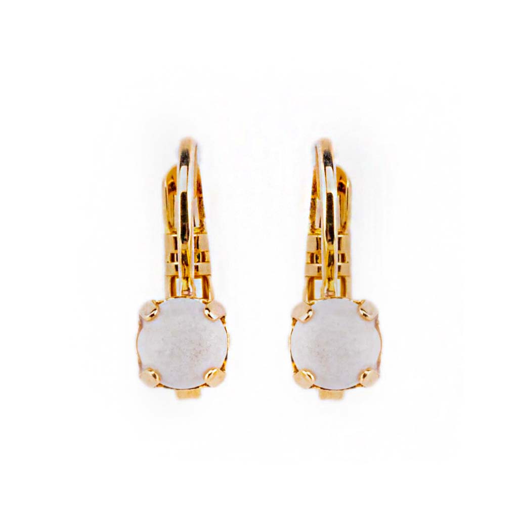 Petite Single Stone Leverback Earrings in "Riverstone" *Preorder*