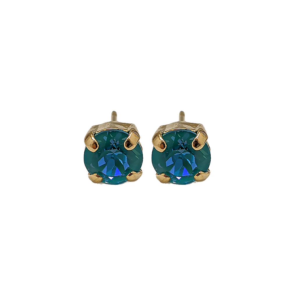 Petite Single Stone Post Earrings in "Laguna" *Preorder*