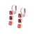 Petite Three Stone Leverback Earrings in "Hibiscus" *Custom*