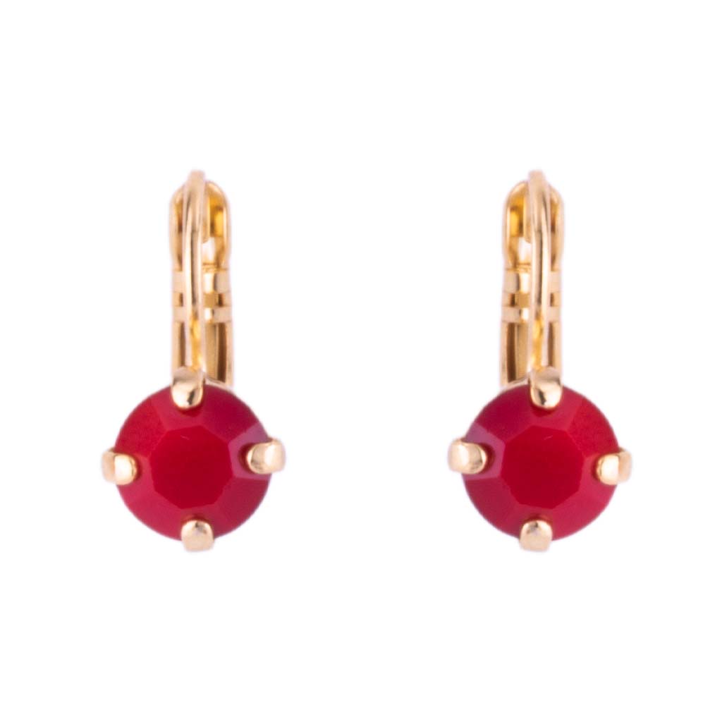 Medium Classic Single Leverback Earrings in "Red Coral" *Preorder*