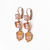 Fun Finds Three Stone Leverback Earrings in Sun-Kissed "Peach" *Custom*