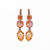 Fun Finds Three Stone Leverback Earrings in Sun-Kissed "Peach" *Custom*