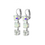 Three Stone Bridal Leverback Earrings in "On A Clear Day" *Custom*