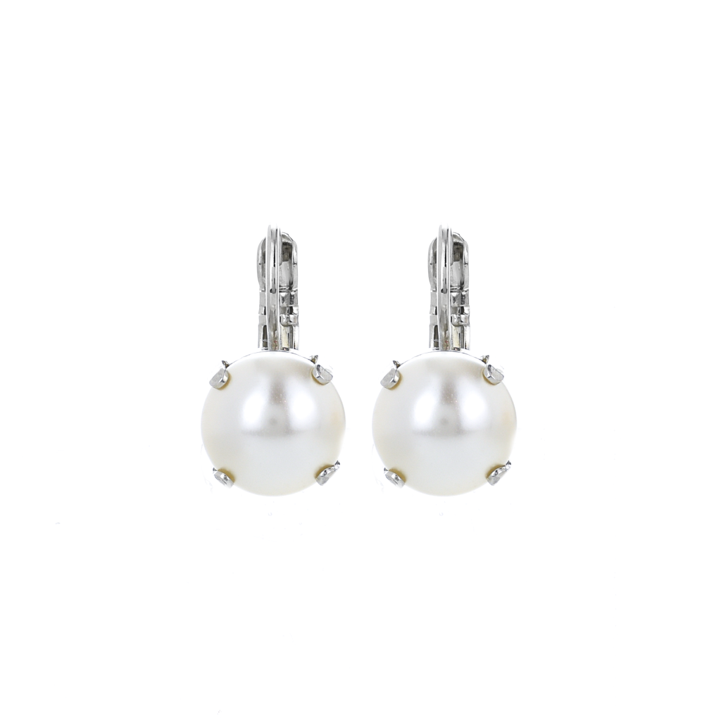 Large Leverback Earrings in Pearl *Custom*
