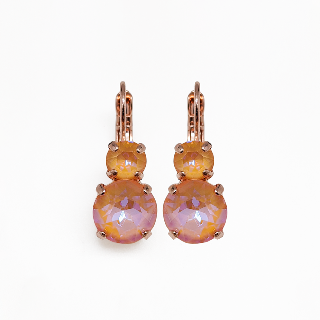 Double Round Leverback Earrings in Sun-Kissed "Peach" *Custom*