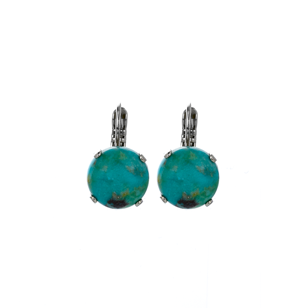 Lovable Everyday Round Leverback Earrings in Natural Turquoise *Custom*