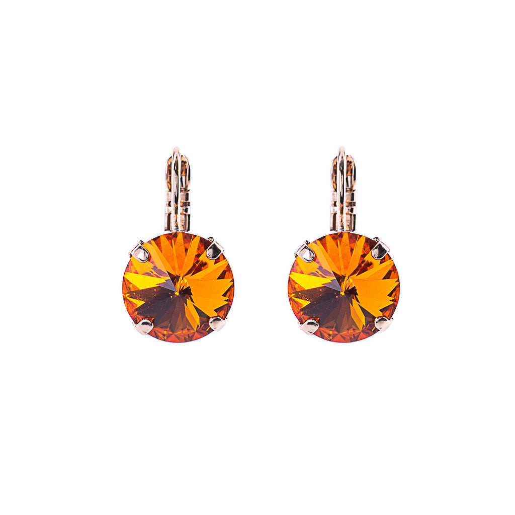 Lovable Everyday Rivoli Leverback Earrings in "Tangerine" *Preorder*