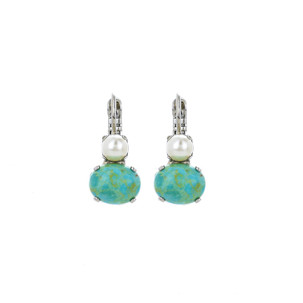 Small Oval Classic Leverback Earrings in "Happiness-Turquoise" *Preorder*