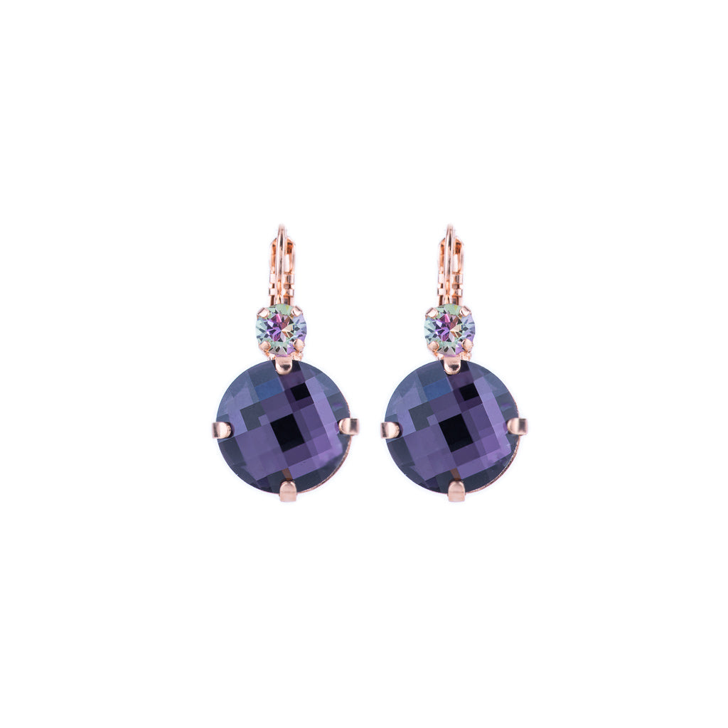 Extra Luxurious Double Stone Leverback Earrings in "Wildberry" *Preorder*